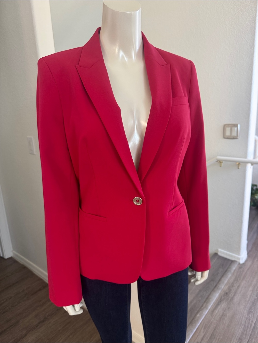 Tommy Hilfiger Red Single-Button Blazer